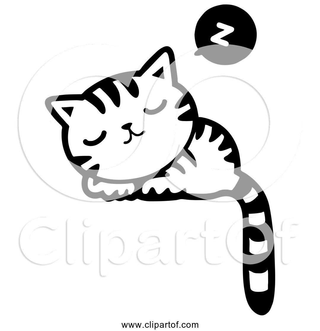 kitten clipart black and white