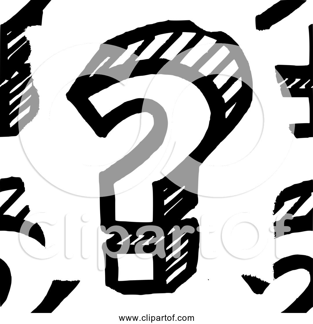 question mark black and white clip art