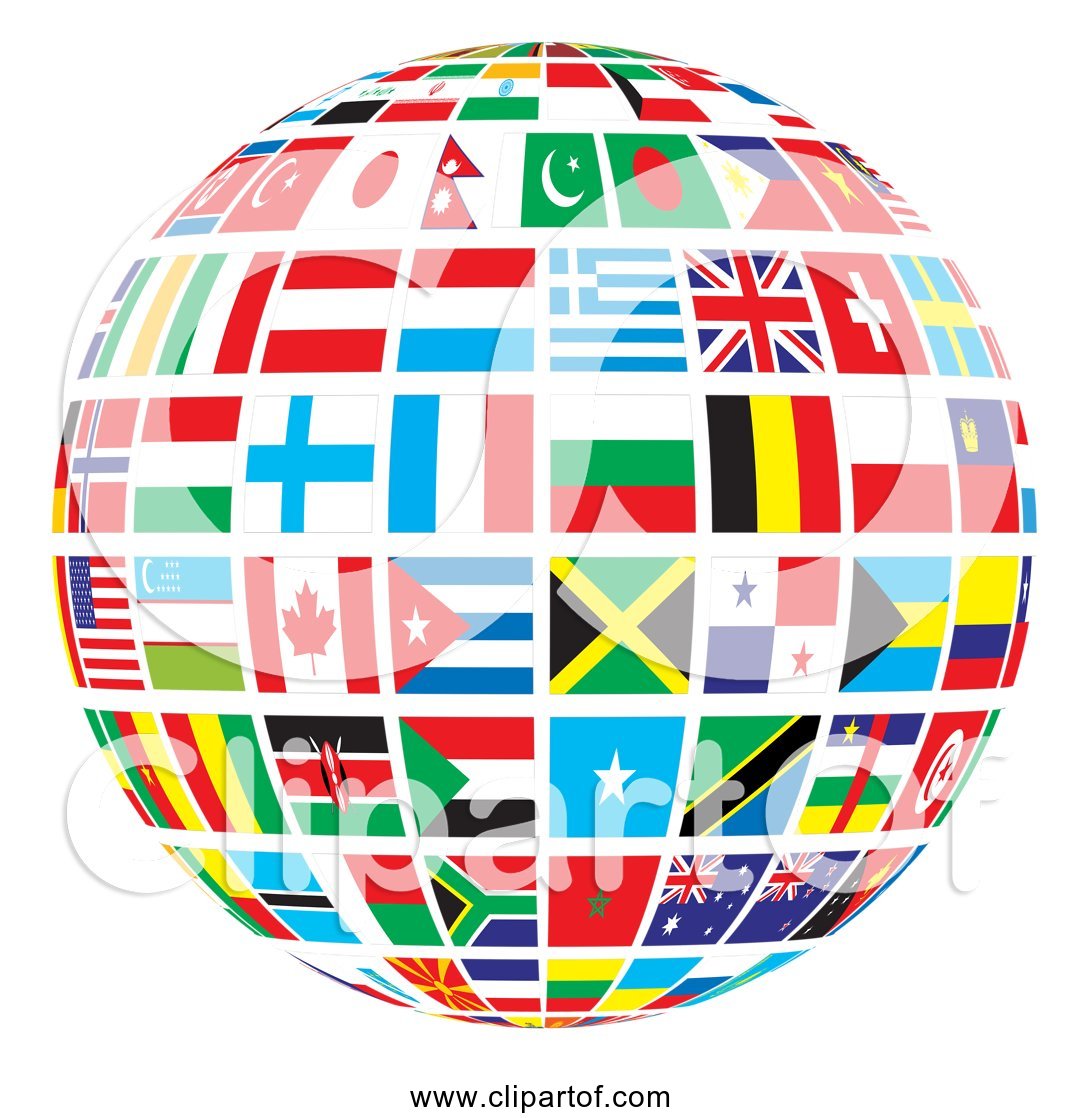 Free Clipart of World Flags Globe