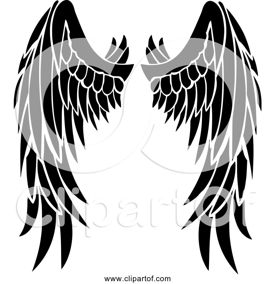 Download Free Clipart Of Angel Wings Black Silhouette Version