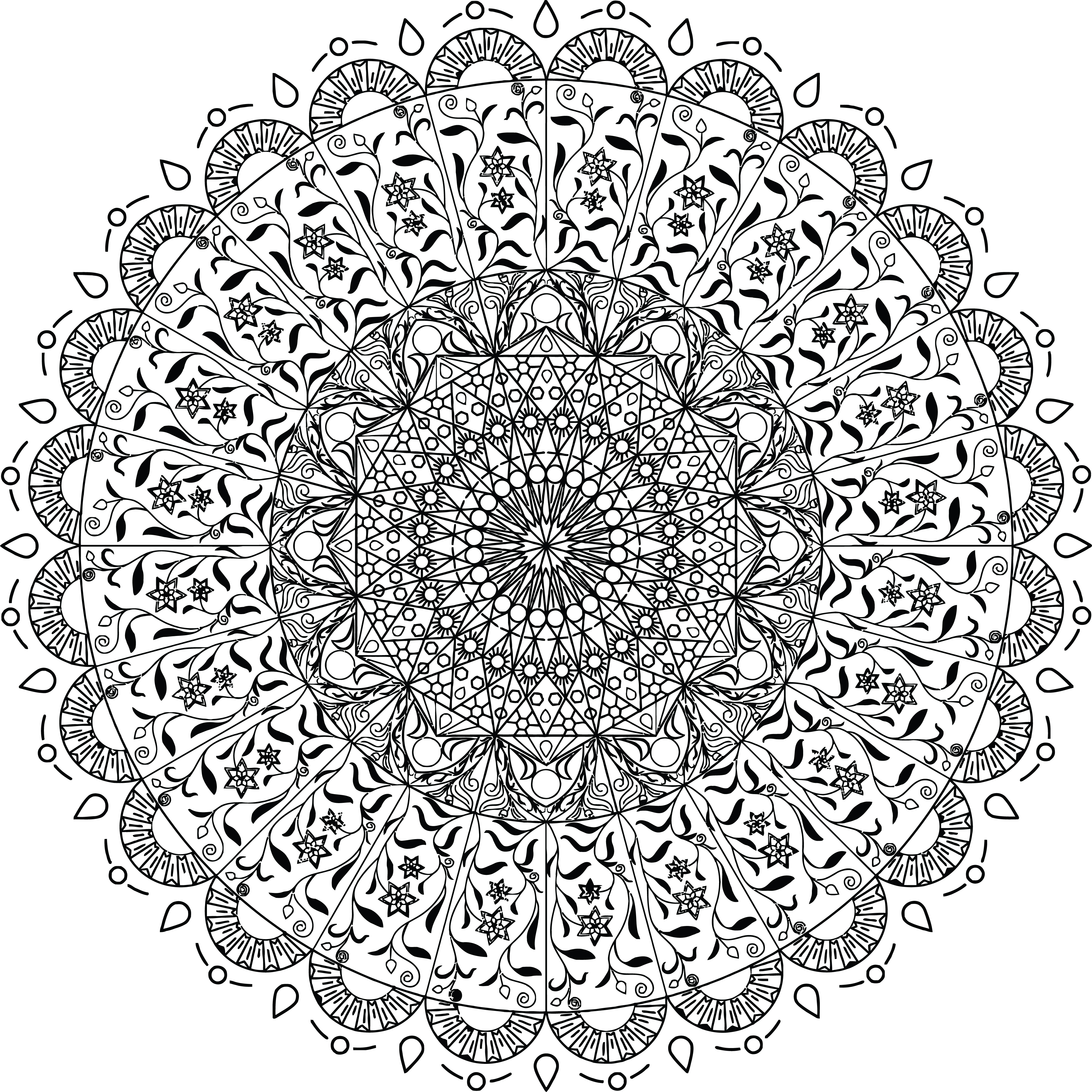 Free Clipart Of A black and white adult coloring page