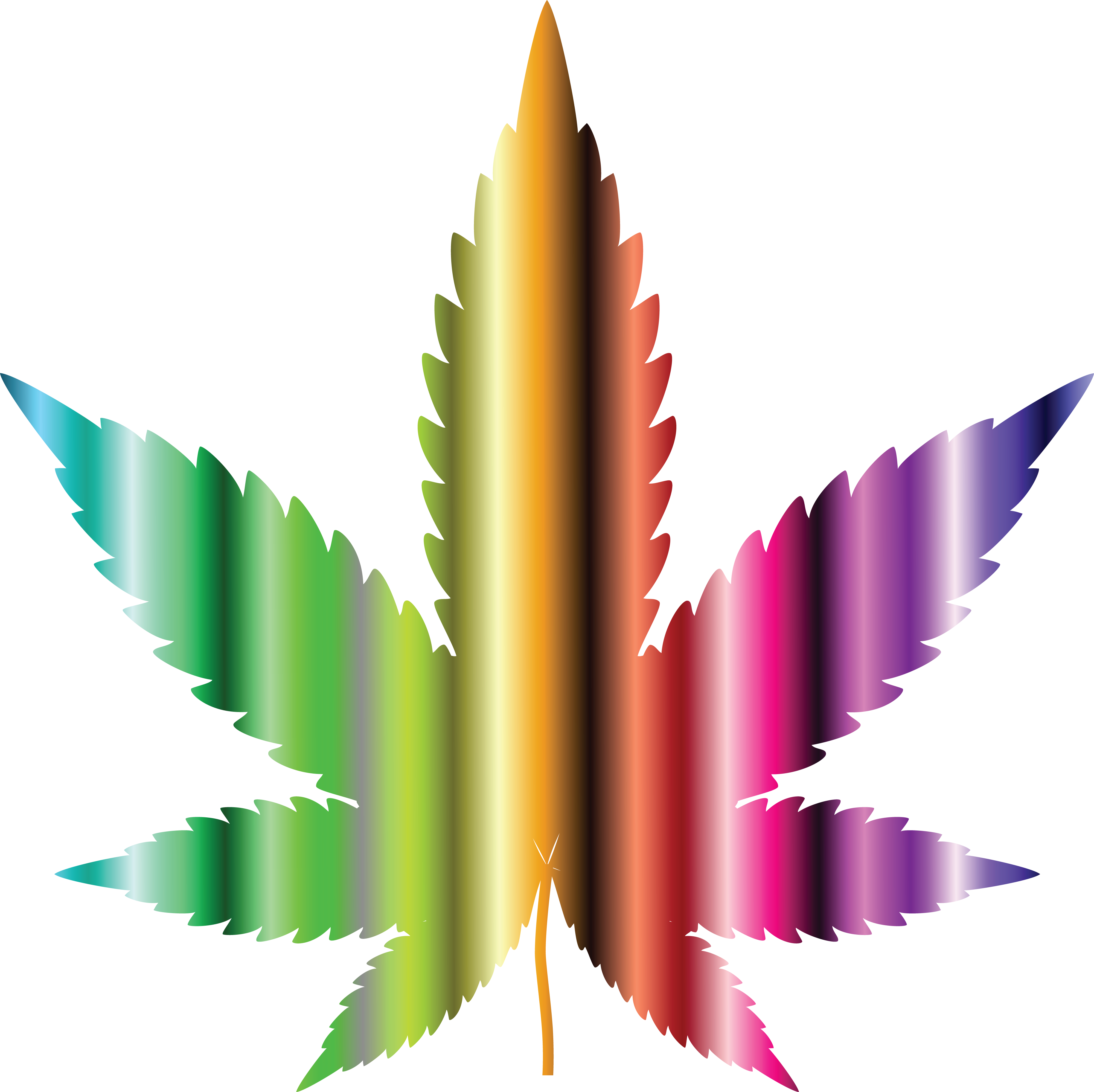 Download Free Clipart Of A colorful psychedelic pot leaf