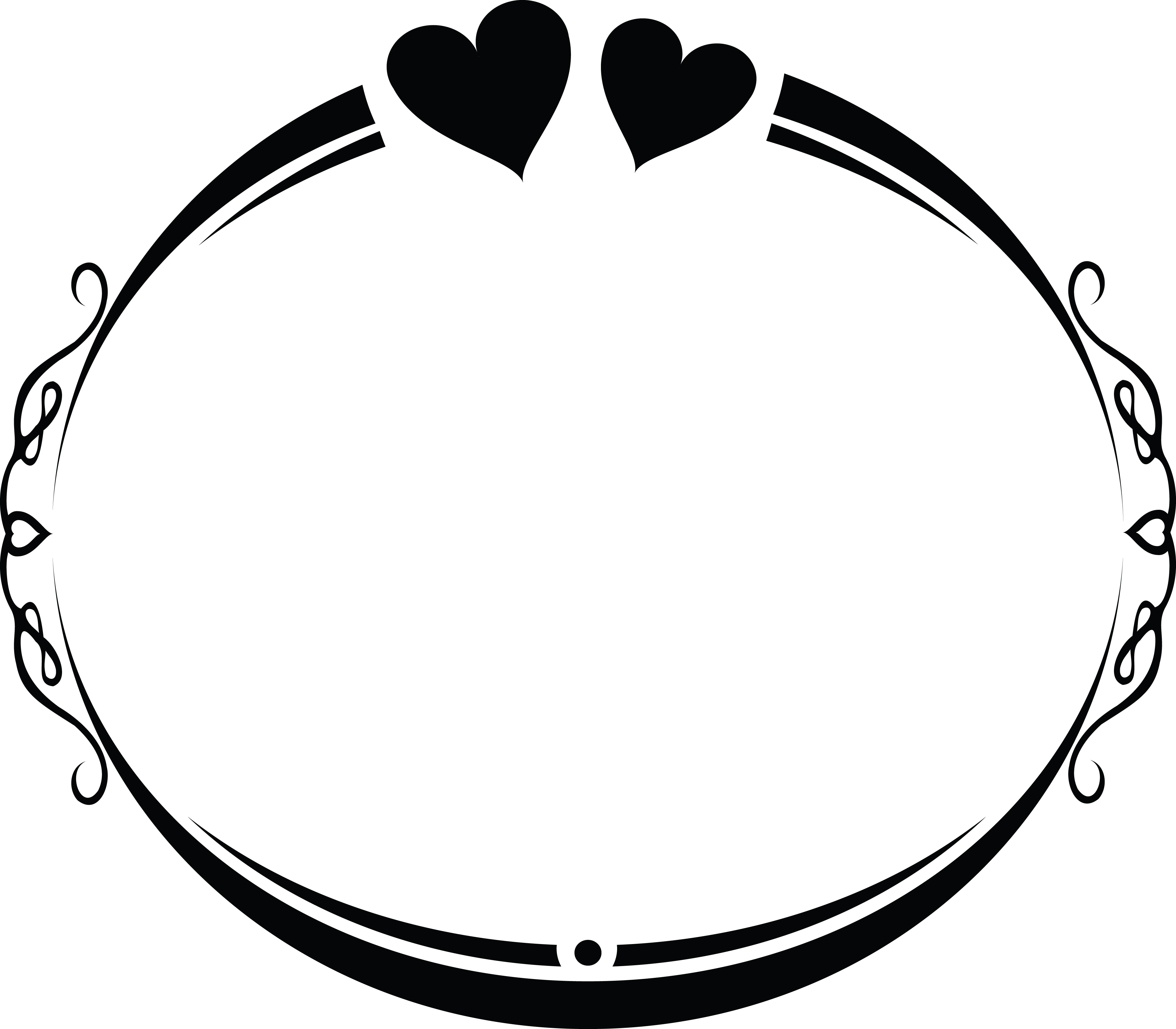 Free Clipart of an oval wedding frame design with love ...