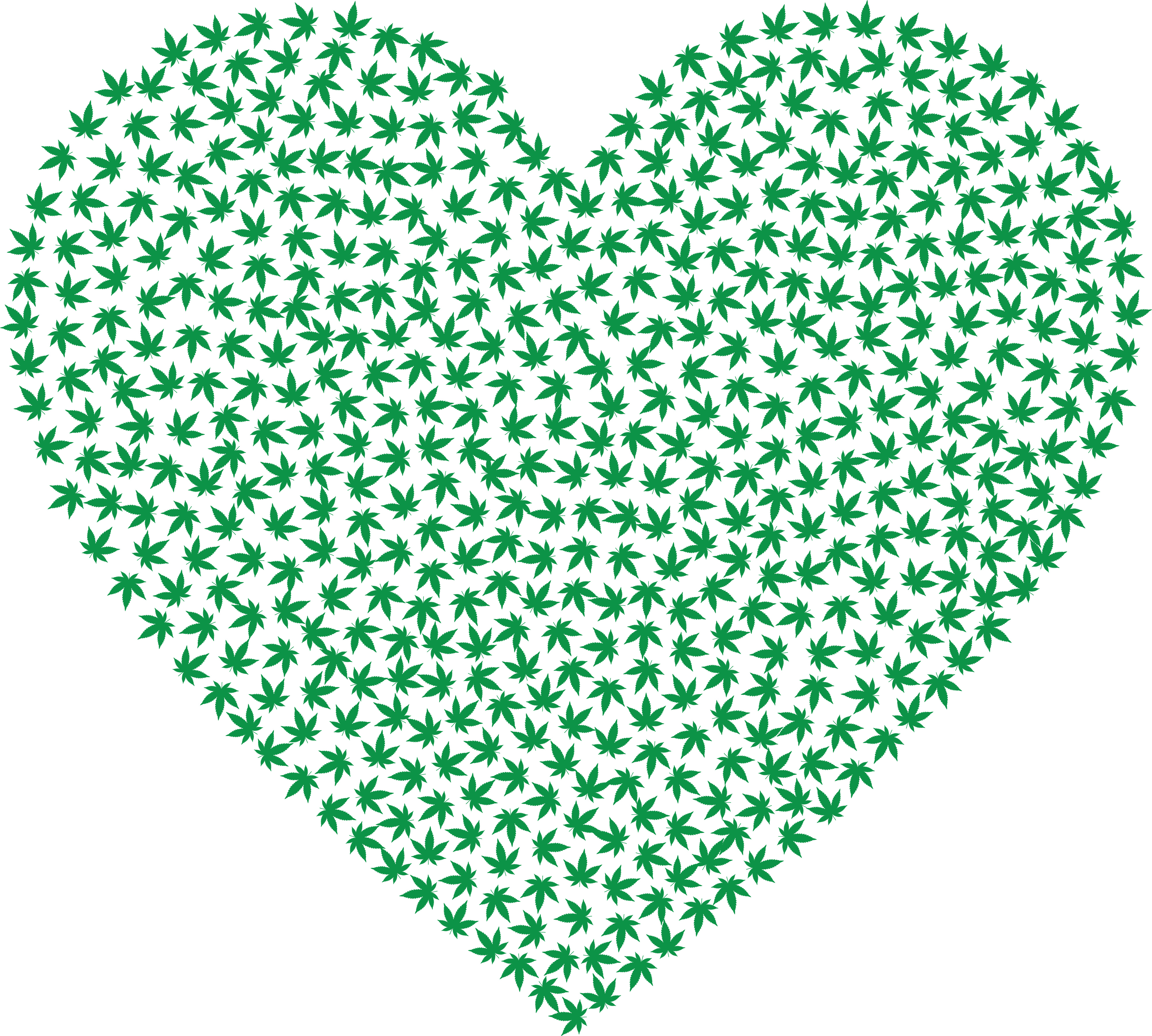 Download Free Clipart Of A love heart made of marijuana leaves