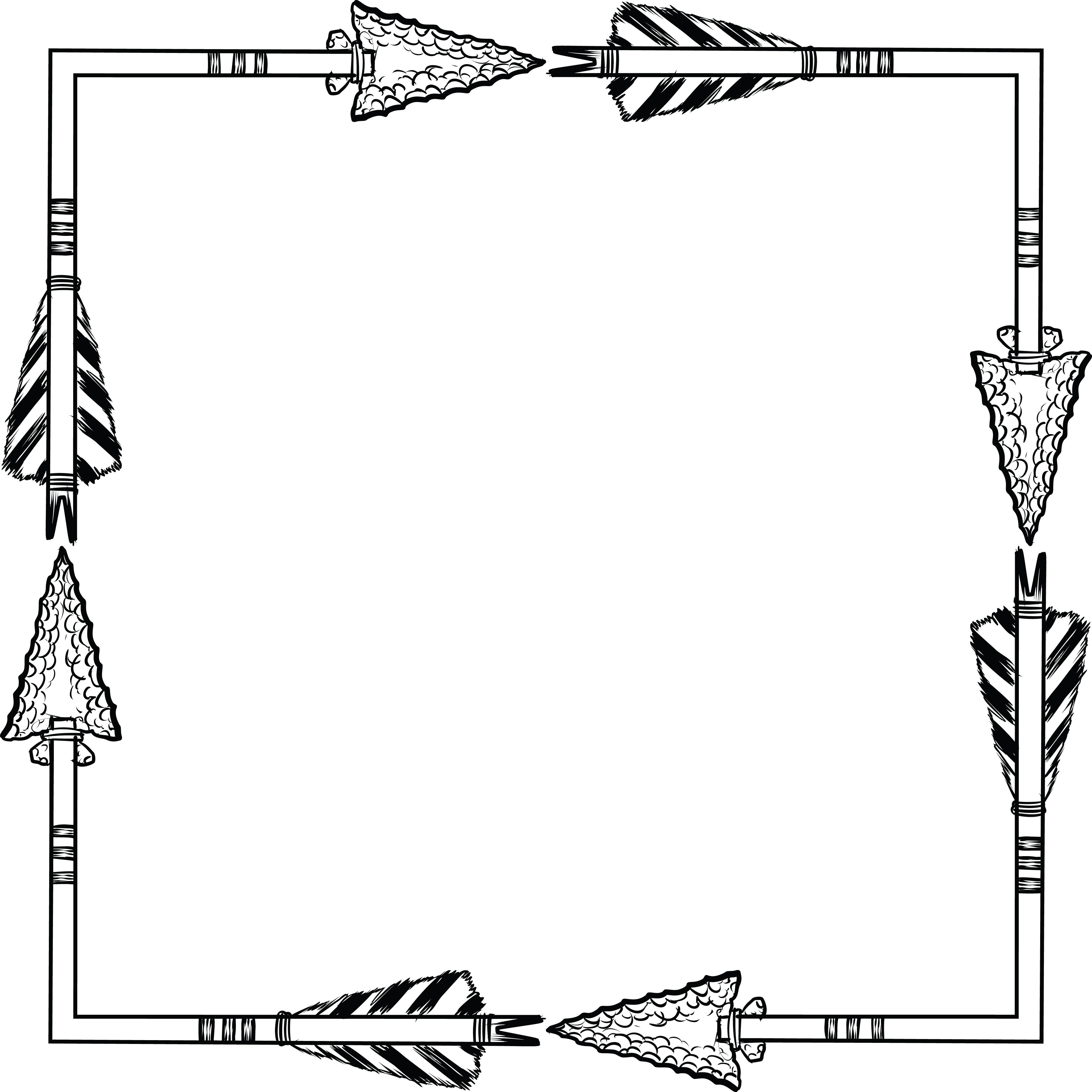 Download Free Clipart Of A Flint Arrow Square Shaped Frame