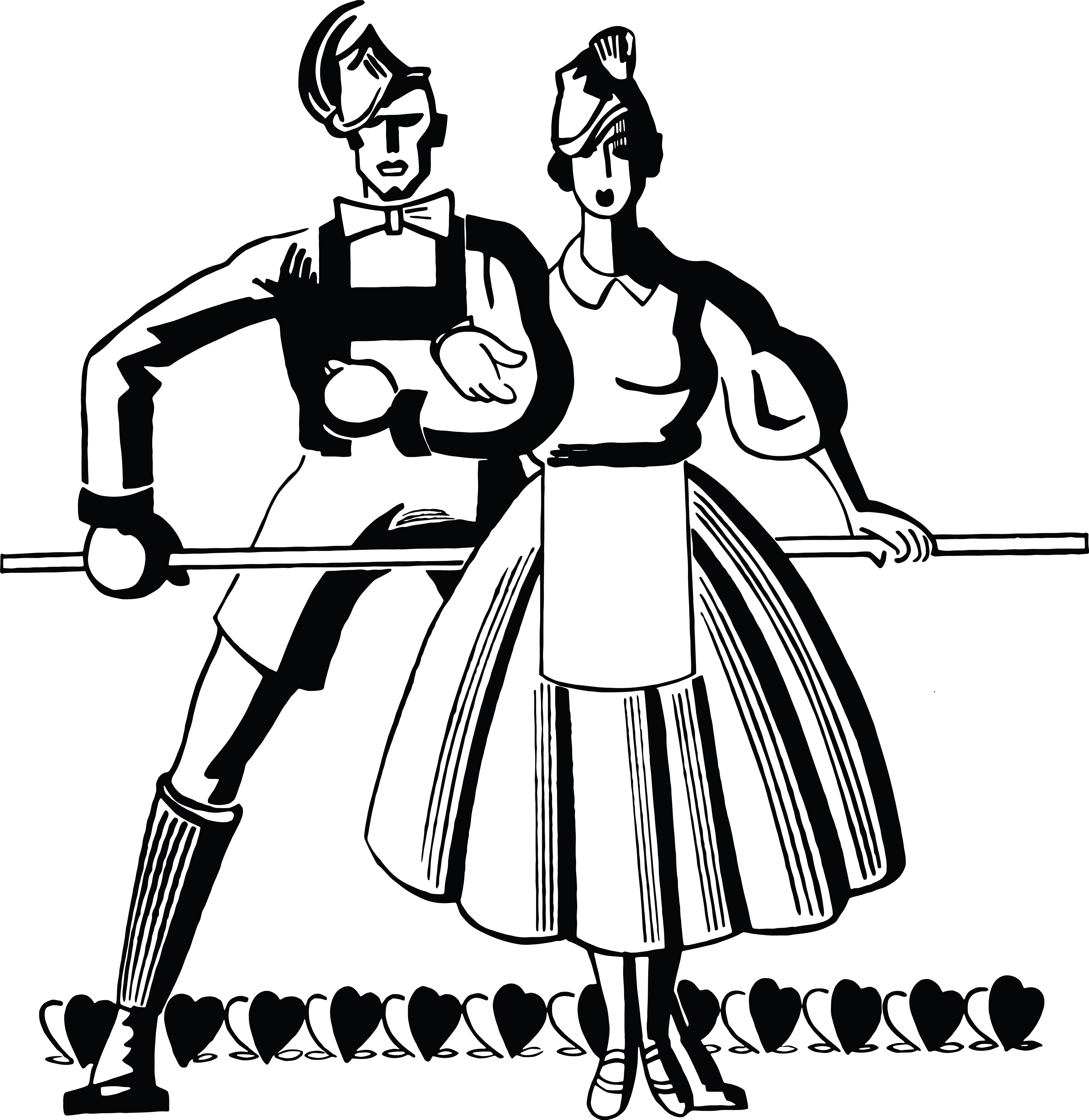 dancing couple clipart black and white