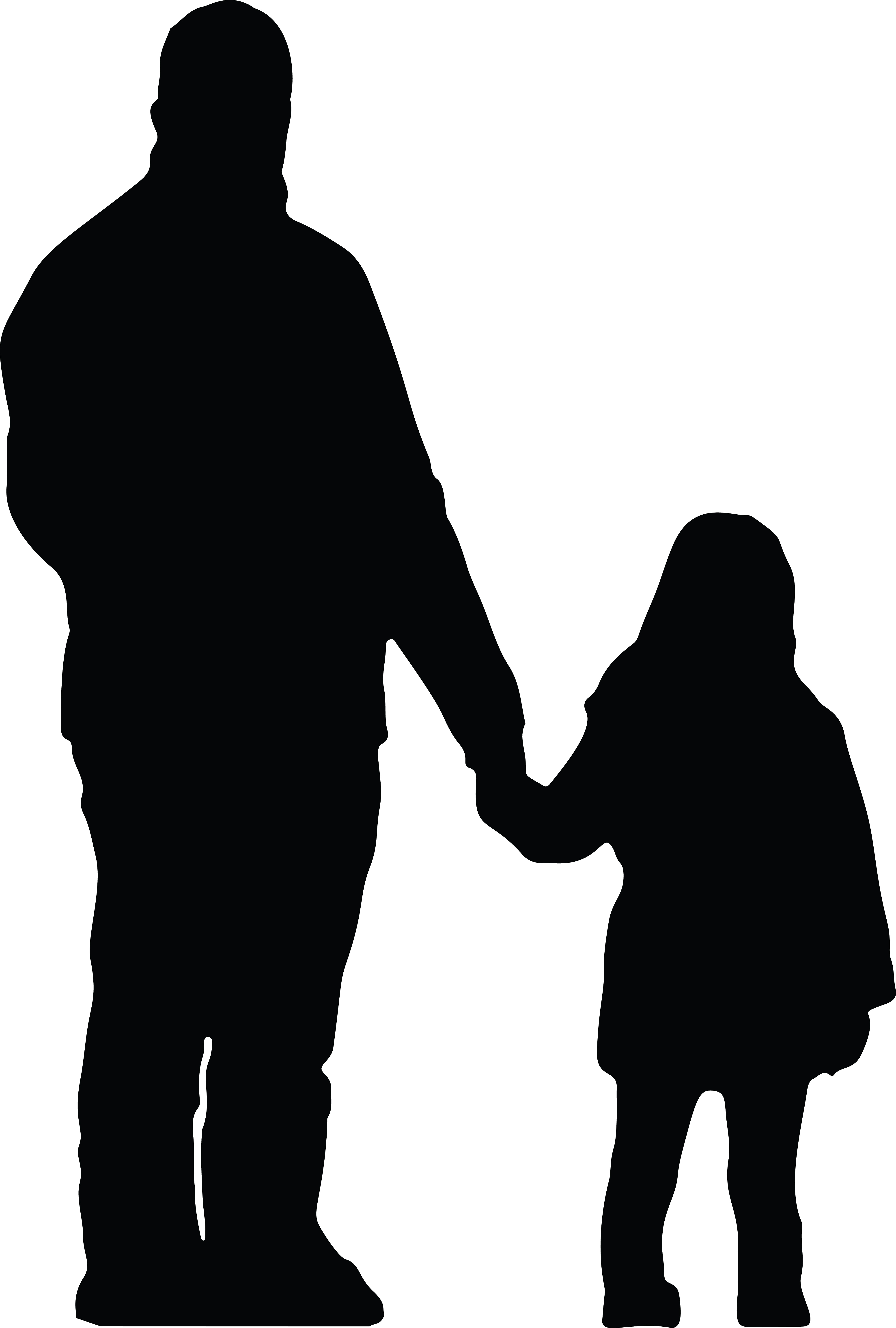 Download Free Clipart Of A Silhouetted Father Holding Hands With His Daughter