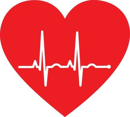 Free Clipart Of A Heart with an ekg