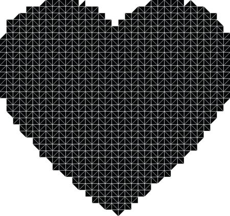 Free Clipart of a mosaic heart in black