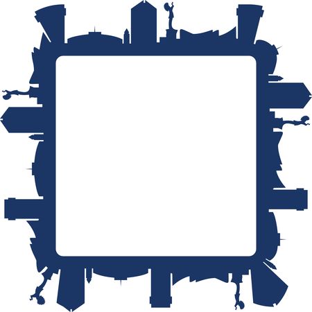 Free Clipart of a Square Frame of the Wichita Kansas Skyline