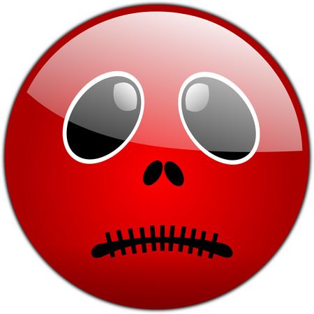 Silenced Red Smiley - Free Halloween Vector Clipart Illustration