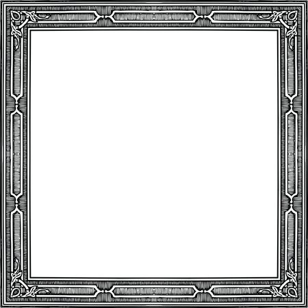 Free Clipart of a Classic Styled Frame of in Black and White