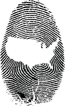 Free Clipart Of A thumb print with the united states