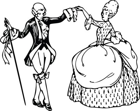 Free Clipart Of A Vintage Couple Ballroom Dancing