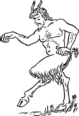 Free Clipart Of A faun marching