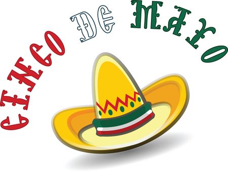 Free Clipart Of A Mexican Sombrero With Cinco De Mayo Text