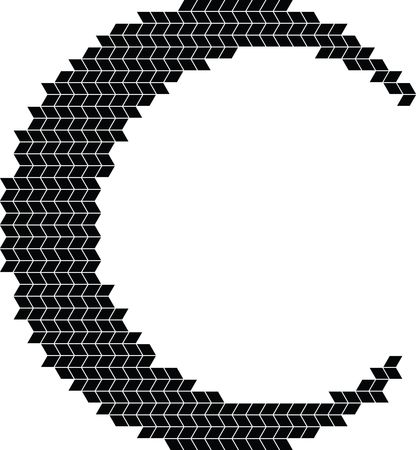 Free Clipart of a Mosaic Crescent Moon
