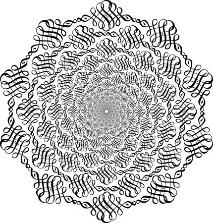 Free Clipart of a Black and White Calligraphic Vortex