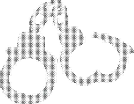 Free Clipart Of A pair of handcuffs, binary code