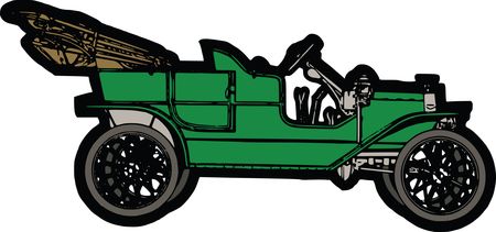 Free Clipart Of A Convertible Green Vintage Car