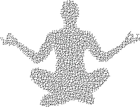 Free Clipart Of A Circuit Patterned Person Meditating