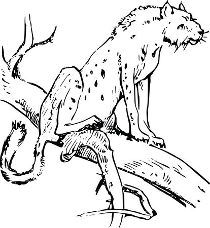 Free Clipart Of A cheetah on a branch
