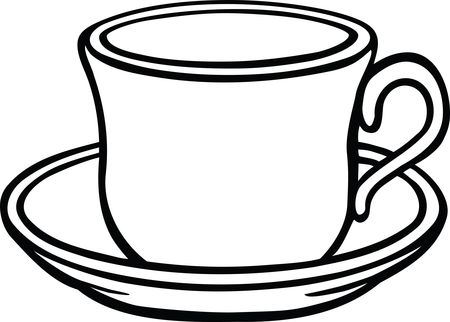 Free Clipart Of A cup of coffee and saucer