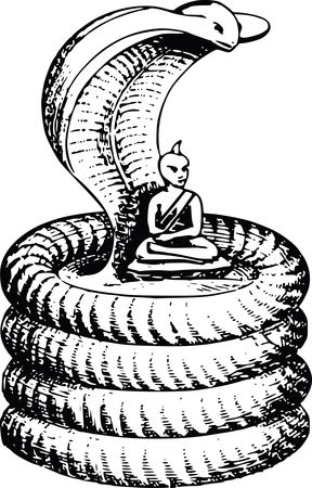 Free Clipart Of A buddha and snake
