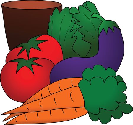 Free Clipart Of A still life of produce