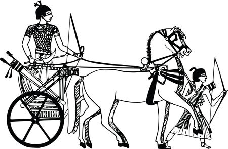 Free Clipart Of An egyptian carriage and bow hunters