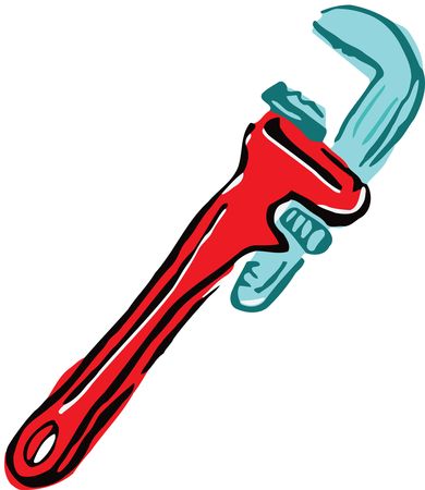 Free Clipart Of A pipe wrench
