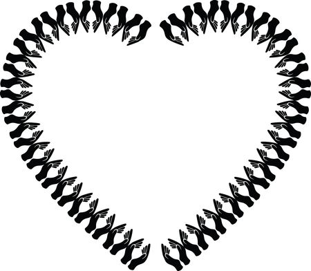 Free Clipart Of A heart hands frame