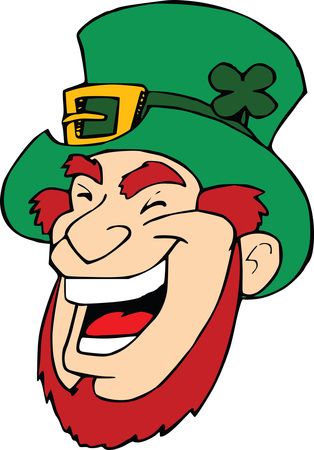 Free Clipart Of A Laughing Leprechaun Face