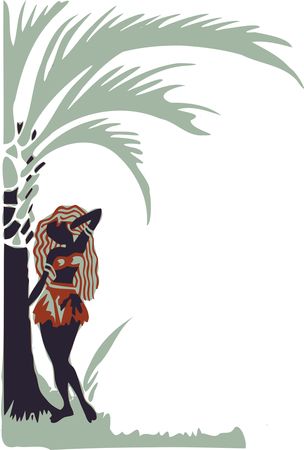 Free Clipart Of A woman in the tropics