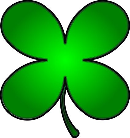 Free Clipart Of A Gradient Green St Paddys Day Shamrock Clover