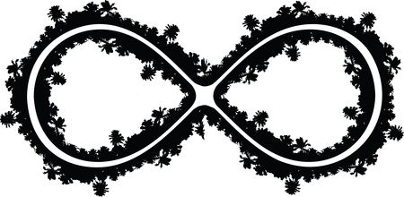 Free Clipart Of A palm tree infinity symbol