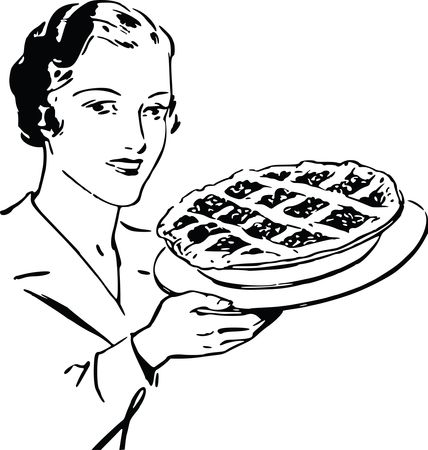 Free Clipart Of A woman with a pie