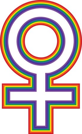 Free Clipart Of a rainbow female gender symbol