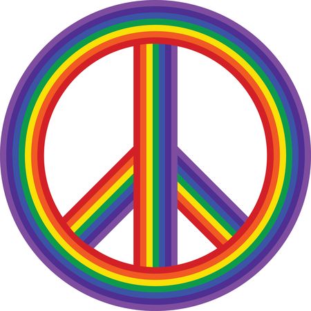 Free Clipart Of a rainbow peace symbol