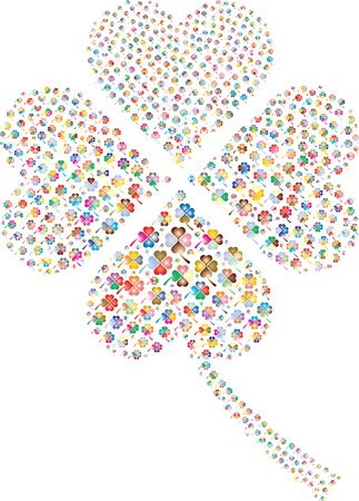 Free Clipart Of A Colorful Shamrock Formed of Hearts