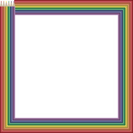 Free Clipart Of a frame of colored pencils