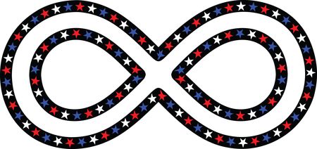 Free Clipart Of A Patriotic American Star Patterned Infinity Symbol