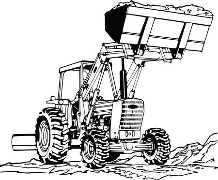 Free Clipart Of A tractor with a full bucket
