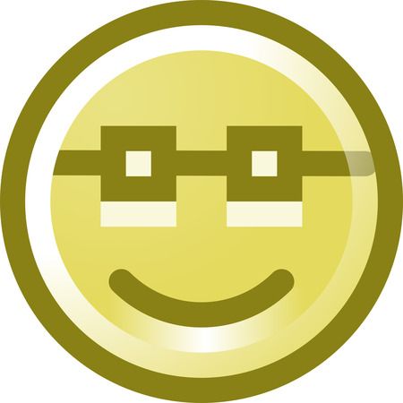 Free Smiley Face Wearing Glasses Clip Art Illustration