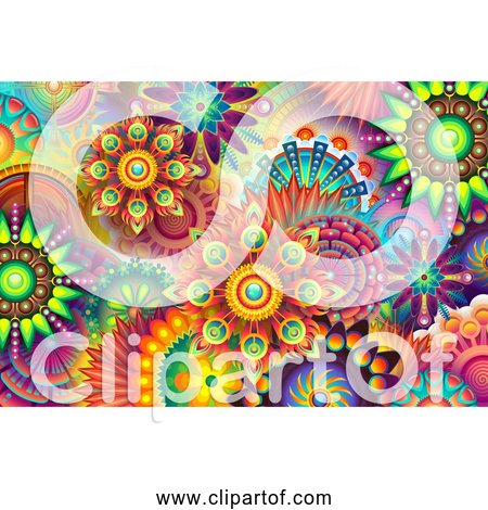 Free Clipart of Colorful Psychedelic Abstract Garden Background