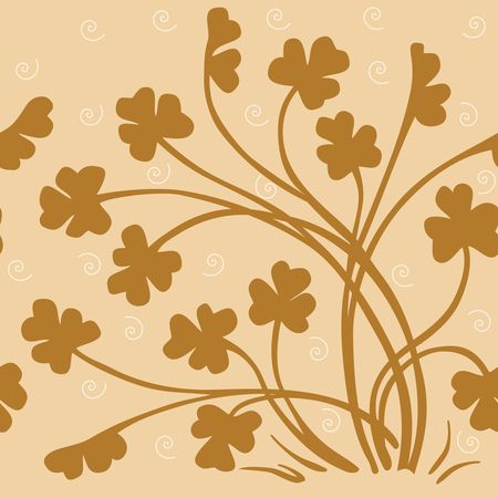 Free Clipart Of A Background of Brown Silhouetted Clovers