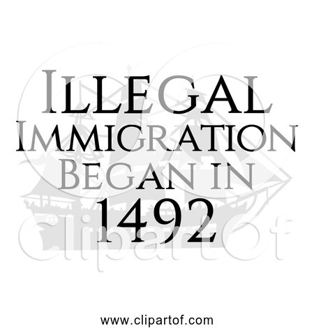Free Clipart of Illegal Immigration Began In 1492