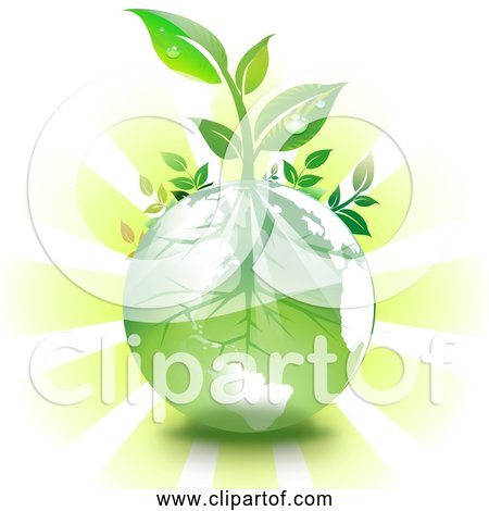 Free Clipart of Green Earth Springtime with Growing Plants and Sunshine