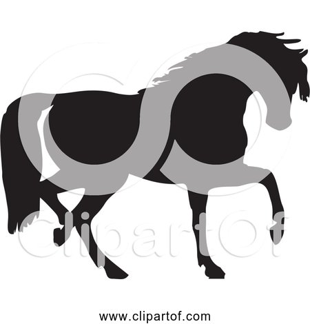 Free Clipart of Black Horse Silhouette