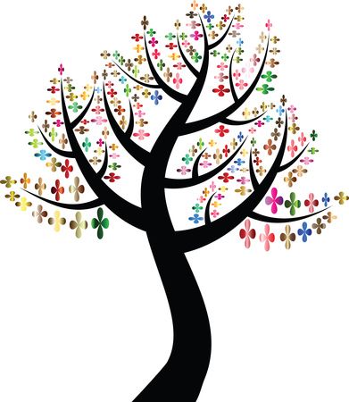 Free Clipart Of A Colorful Clover Shamrock Tree